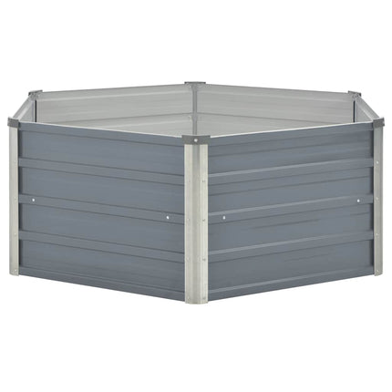 Raised Garden Bed 50.8"x50.8"x17.7" Galvanized Steel Gray
