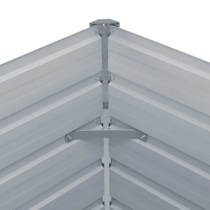 Raised Garden Bed 50.8"x50.8"x17.7" Galvanized Steel Gray