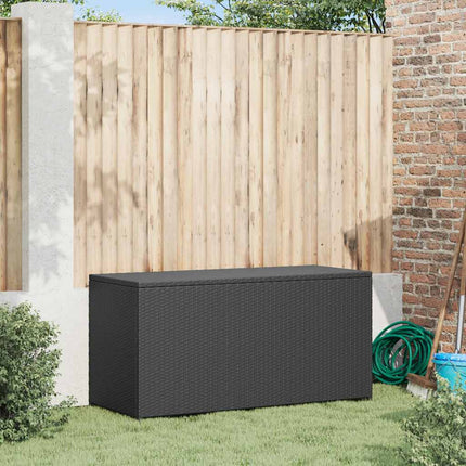 Patio Storage Box Black 47.2"x19.7"x23.6" Poly Rattan