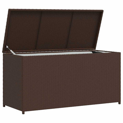 Patio Storage Box Brown 47.2"x19.7"x23.6" Poly Rattan