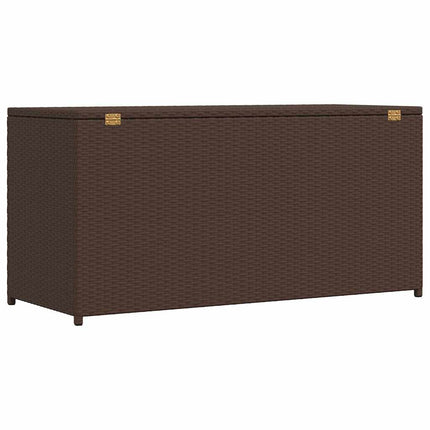 Patio Storage Box Brown 47.2"x19.7"x23.6" Poly Rattan