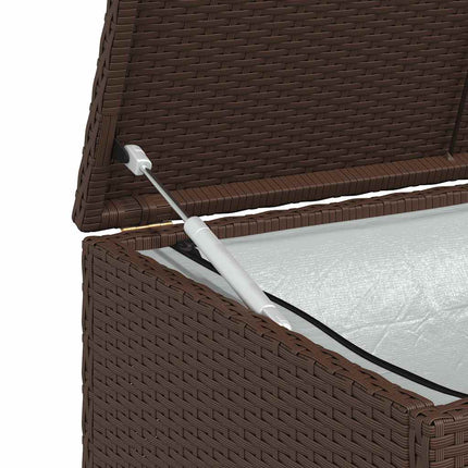 Patio Storage Box Brown 47.2"x19.7"x23.6" Poly Rattan