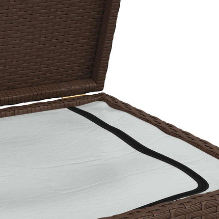 Patio Storage Box Brown 47.2"x19.7"x23.6" Poly Rattan