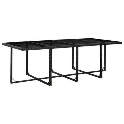 13 Piece Patio Dining Set with Cushions Poly Rattan Black