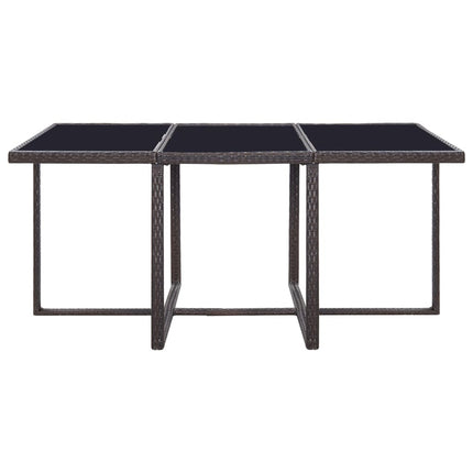 11 Piece Patio Dining Set with Cushions Poly Rattan Brown