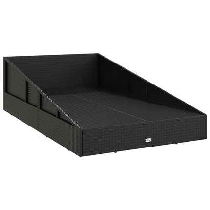 Garden Bed Black 43.3"x78.7" Poly Rattan