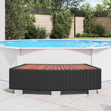 Spa Step Poly Rattan 36.2"x17.7"x9.8" Black