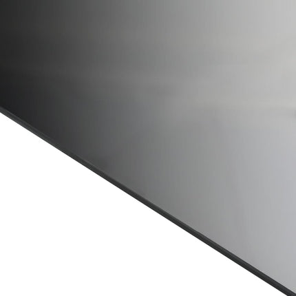 Patio Table Black 31.5"x31.5"x29.1" Aluminum and Glass