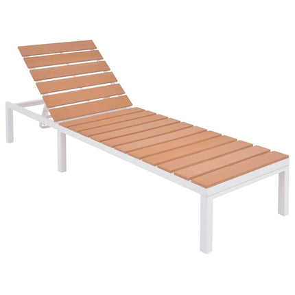 Sun Lounger with Table Aluminum WPC and Brown