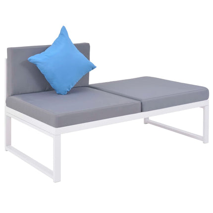 5 Piece Patio Lounge Set with Cushions Aluminum and WPC