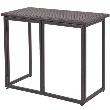 5 Piece Patio Dining Set Steel Poly Rattan Brown