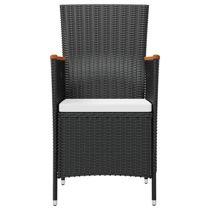 7 Piece Patio Dining Set with Cushions Poly Rattan