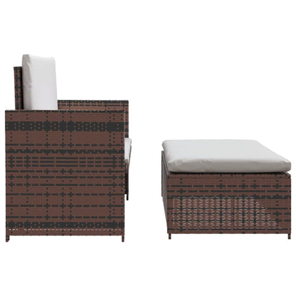 Patio Sofa Poly Rattan Brown