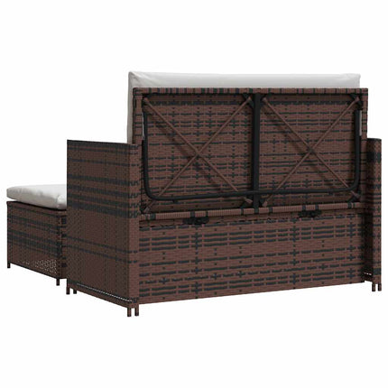 Patio Sofa Poly Rattan Brown