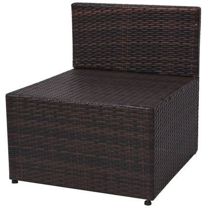 Patio Sofa Set 13 Pieces Poly Rattan Brown