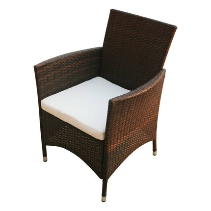 Patio Chairs 2 pcs Poly Rattan Brown