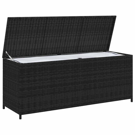 Patio Storage Box Black 59"x19.7"x23.6" Poly Rattan