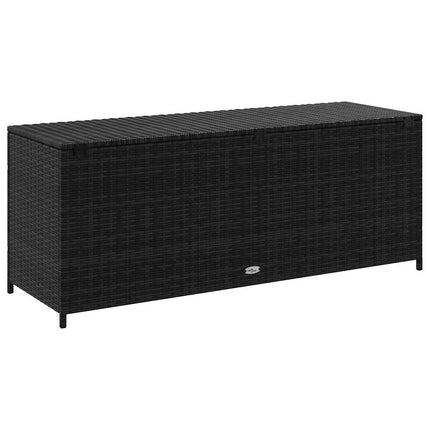 Patio Storage Box Black 59"x19.7"x23.6" Poly Rattan