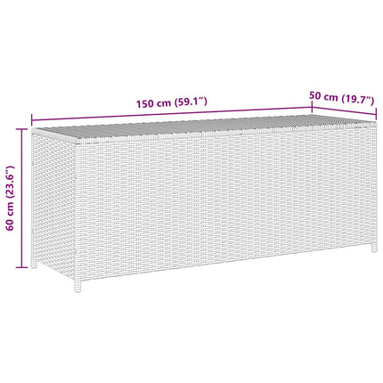 Patio Storage Box Black 59"x19.7"x23.6" Poly Rattan