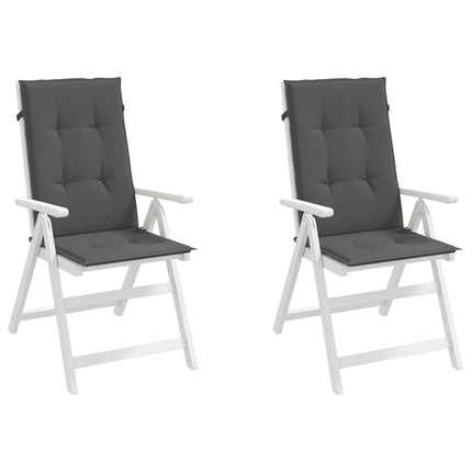 Garden Highback Chair Cushions 2 pcs Anthracite 47.2"x19.7"x0.8" Fabric