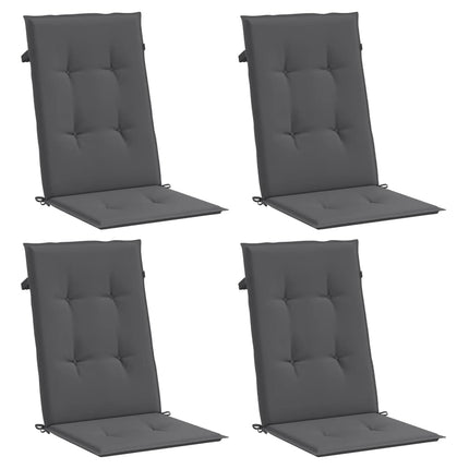 Garden Highback Chair Cushions 4 pcs Anthracite 47.2"x19.7"x1.2" Fabric