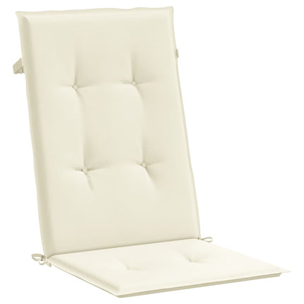 Garden Highback Chair Cushions 2 pcs Cream 47.2"x19.7"x1.2" Fabric