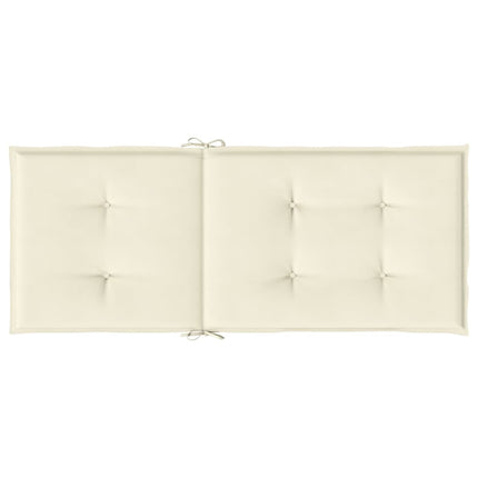 Garden Highback Chair Cushions 2 pcs Cream 47.2"x19.7"x1.2" Fabric