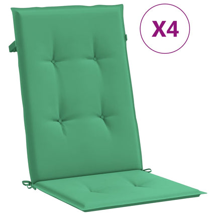 Garden Highback Chair Cushions 4 pcs Green 47.2"x19.7"x1.2" Fabric