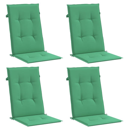 Garden Highback Chair Cushions 4 pcs Green 47.2"x19.7"x1.2" Fabric