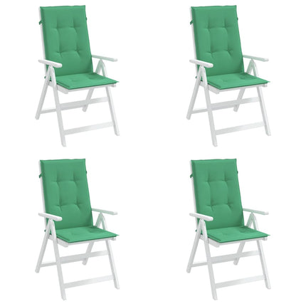 Garden Highback Chair Cushions 4 pcs Green 47.2"x19.7"x1.2" Fabric