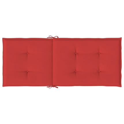Garden Highback Chair Cushions 2 pcs Red 47.2"x19.7"x1.2" Fabric