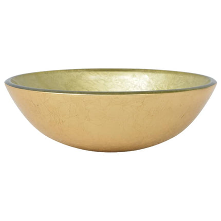 Basin Tempered Glass 16.5" Gold