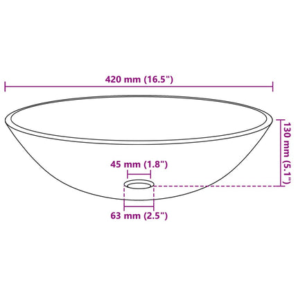 Basin Tempered Glass 16.5" Gold