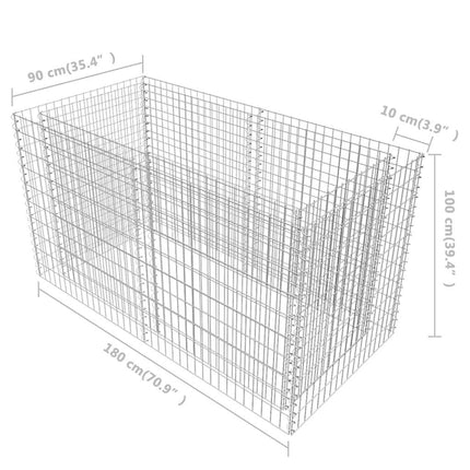 Gabion Raised Bed Steel 70.9"x35.4"x39.4" Silver
