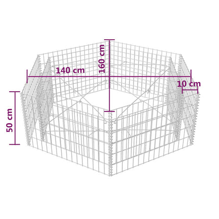 Hexagonal Gabion Raised Bed 63"x55.1"x19.7