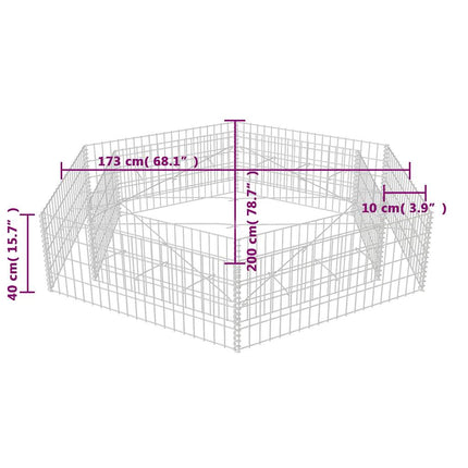 Hexagonal Gabion Raised Bed 78.7"x68.1"x15.7