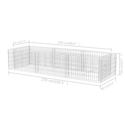 Gabion Raised Bed Steel 106.3"x35.4"x19.7
