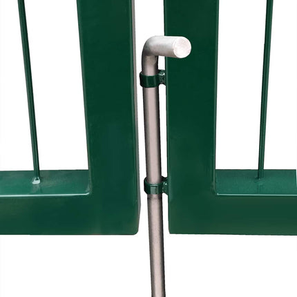 Garden Fence Gate with Posts 137.8x55.1" Steel Green