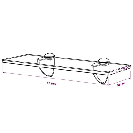 Floating Shelf Glass 11.8"x3.9" 0.3
