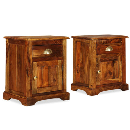 Bedside Cabinet 2 pcs 15.7"x11.8"x19.7" Solid Acacia Wood