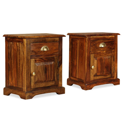 Bedside Cabinet 2 pcs 15.7"x11.8"x19.7" Solid Acacia Wood