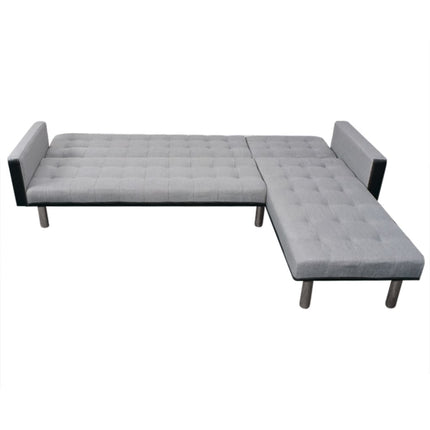 L-shaped Sofa Bed Fabric Black and Gray