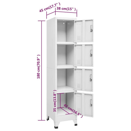 Locker Cabinet with 4 Compartments 15"x17.7"x70.9