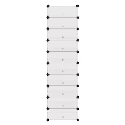 Interlocking Shoe Organizer with 10 Compartments White