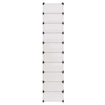 Interlocking Shoe Organizer with 10 Compartments White