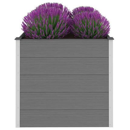 Garden Raised Bed WPC 39.4"x39.4"x35.8" Gray