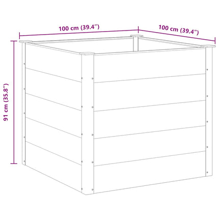 Garden Raised Bed WPC 39.4"x39.4"x35.8" Gray
