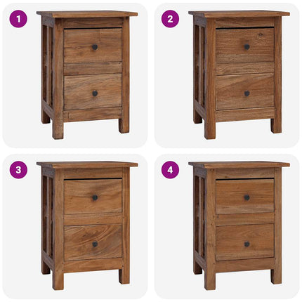 Nightstand Solid Mahogany Wood 15.7"x11.8"x20.1