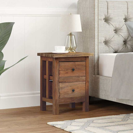 Nightstand Solid Mahogany Wood 15.7"x11.8"x20.1