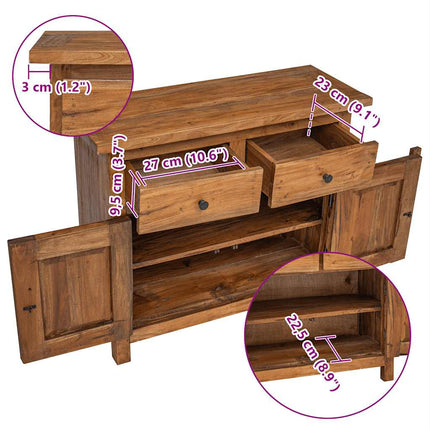 Sideboard Solid Mahogany Wood 29.5"x11.8"x25.6